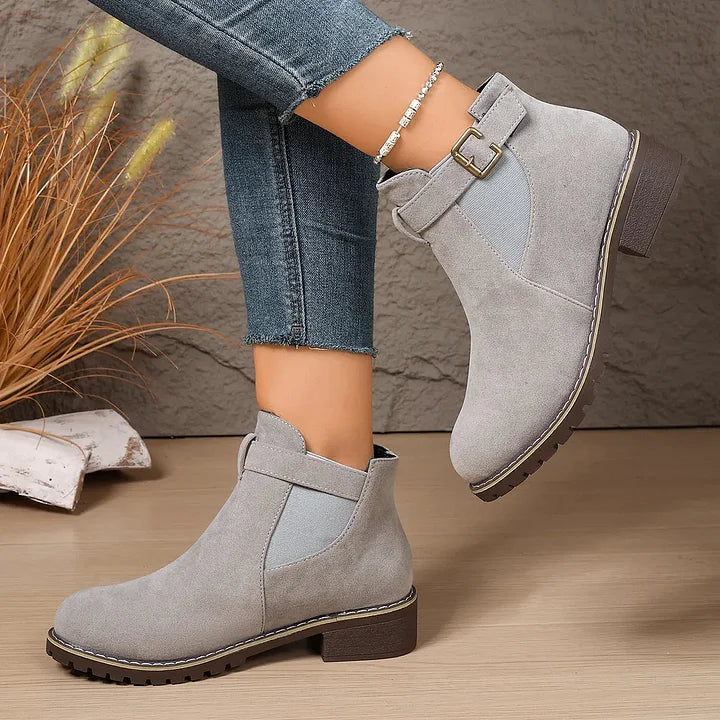 Rosella | Stylish Buckle Ankle Boots