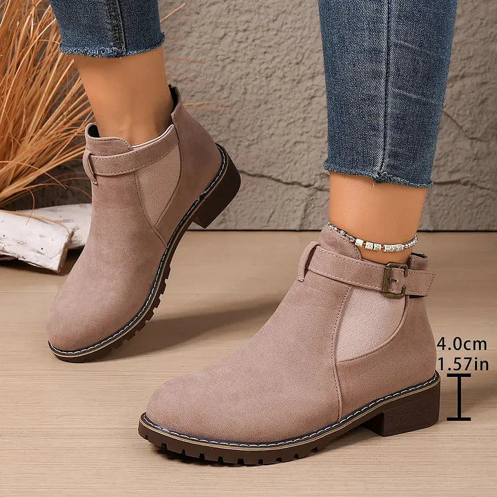Rosella | Stylish Buckle Ankle Boots