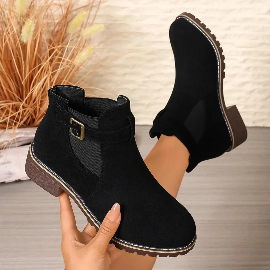 Rosella | Stylish Buckle Ankle Boots